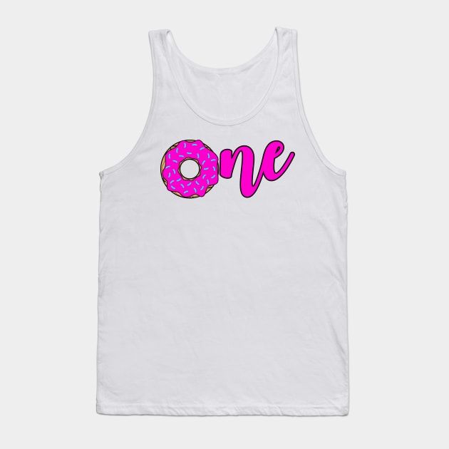 One Pink Sprinkle Donut First Birthday Tank Top by vintageinspired